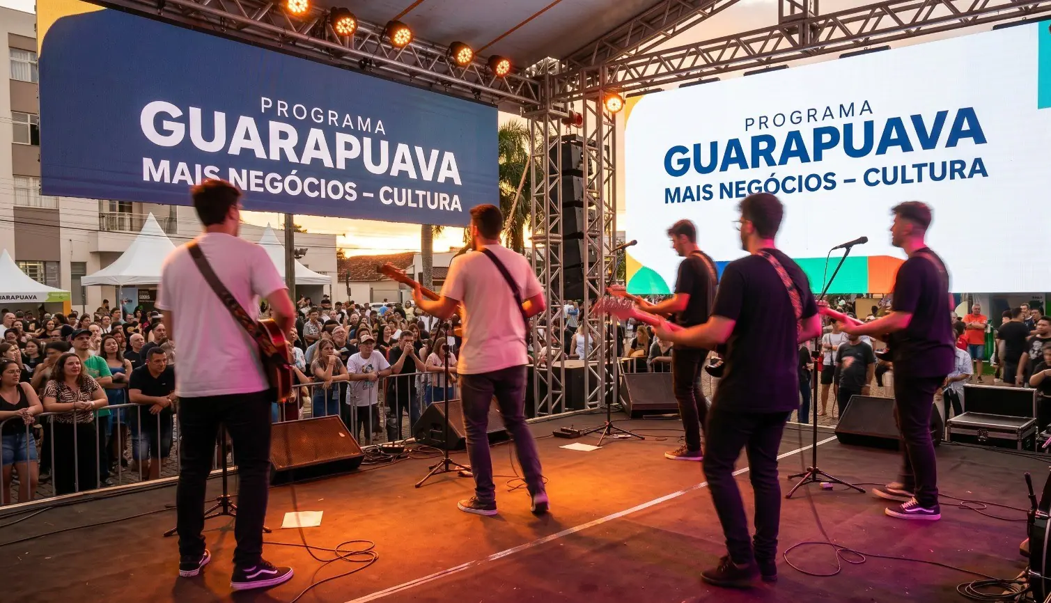 Cultura: ‘Guarapuava Mais Negócios’ abre portas para bandas e artistas do município com novo Edital de Credenciamento