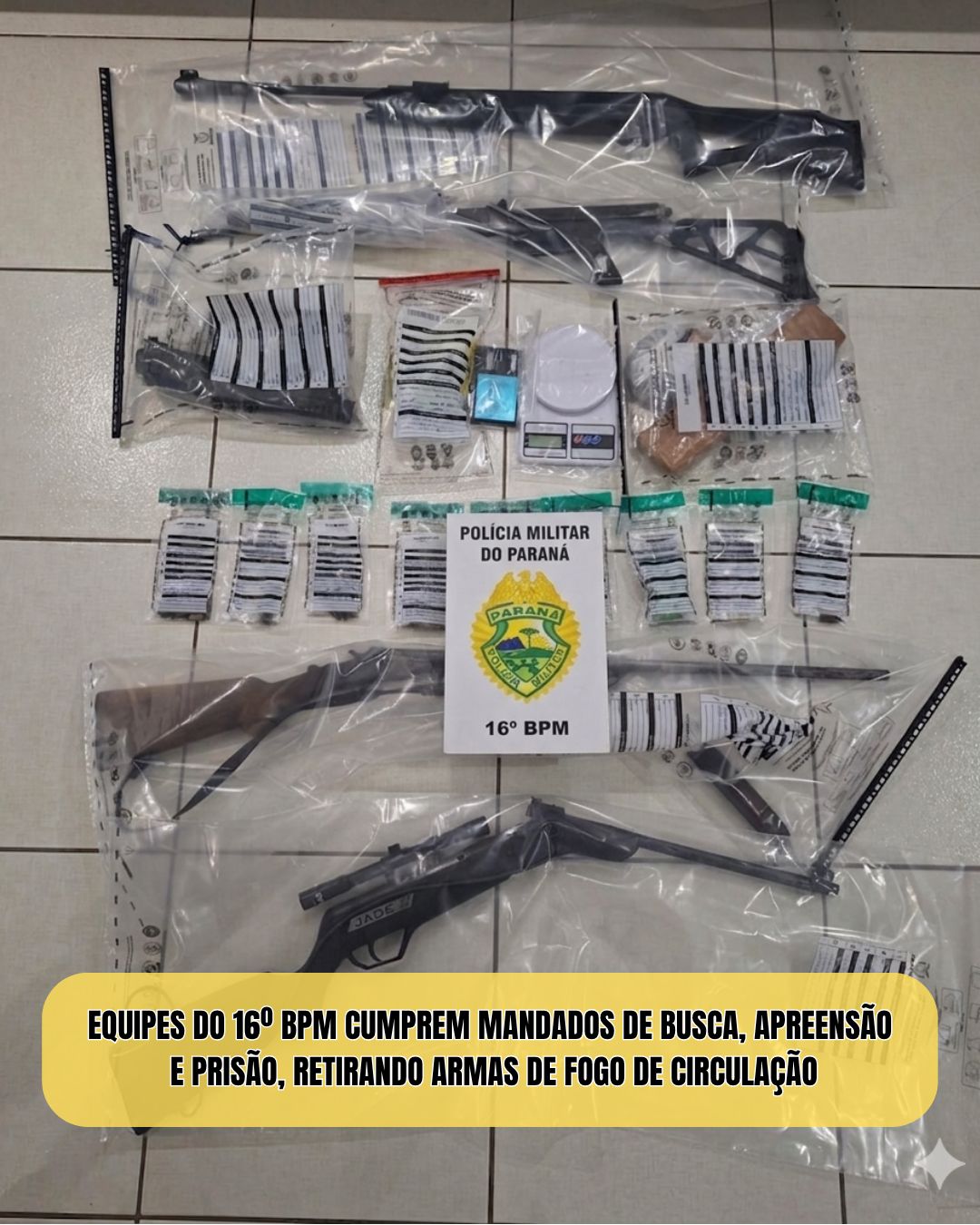 CONFRONTO E ENTREPOSTO DE DROGAS: operação policial termina com 3 mortes e arsenal apreendido em Guarapuava